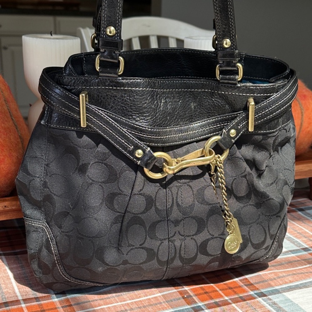 Coach Black and Gold Shoulder Bag